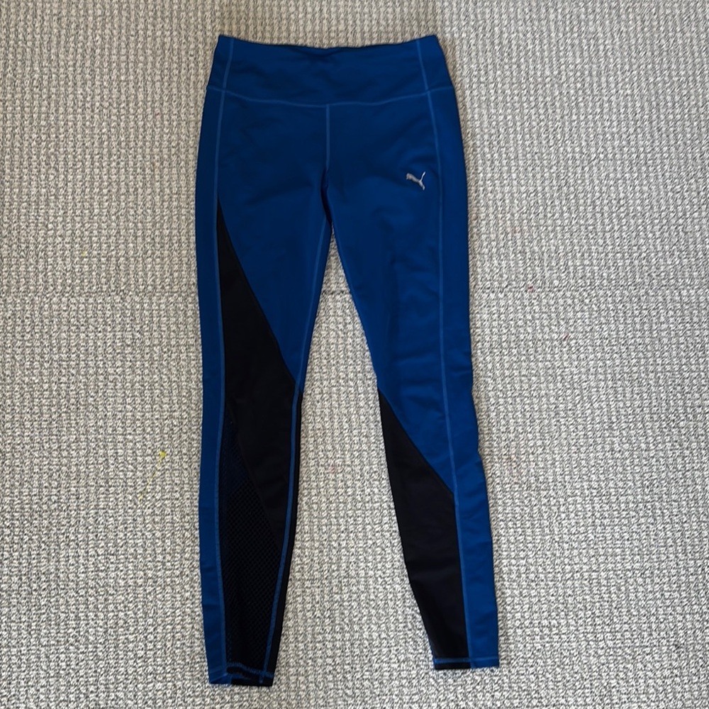 Puma Black & Blue Colourblocked Explosive Tights.